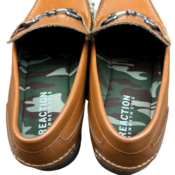 Mens Kenneth Cole New York Cognac Color Slip On Leather Loafers Camo Size 10.5 - Picture 5 of 10